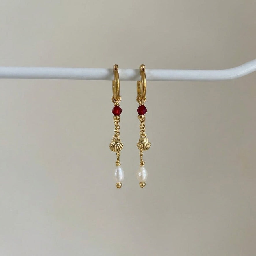 Elizabeth Shell Dangles - Sky