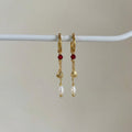 Elizabeth Shell Dangles - Ruby