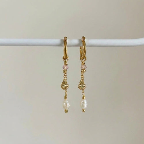 Elizabeth Shell Dangles - Jade