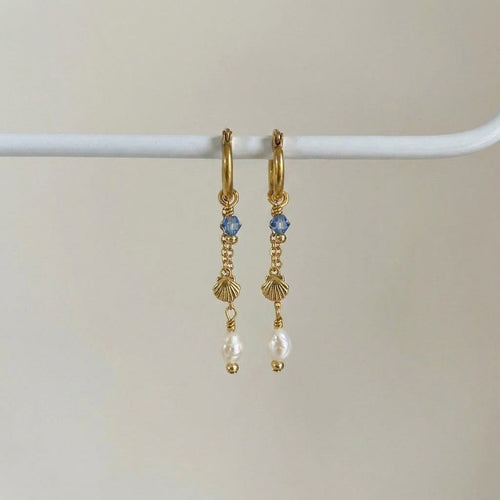 Elizabeth Shell Dangles - Ruby