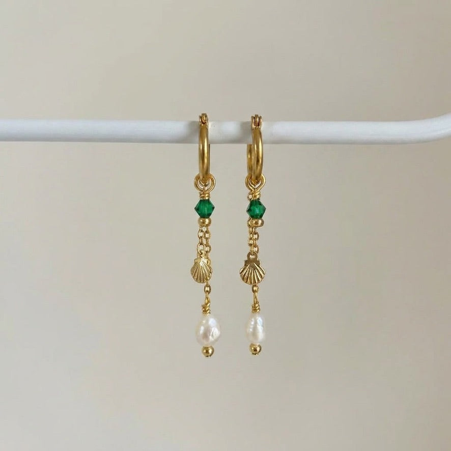 Elizabeth Shell Dangles - Sky