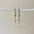 Elizabeth Shell Dangles - Jade