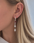 Elizabeth Shell Dangles Silver - Ruby