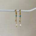 Elizabeth Shell Dangles - Aqua