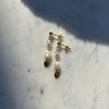Minimal Pearl Dangles Gold - Baby Pink