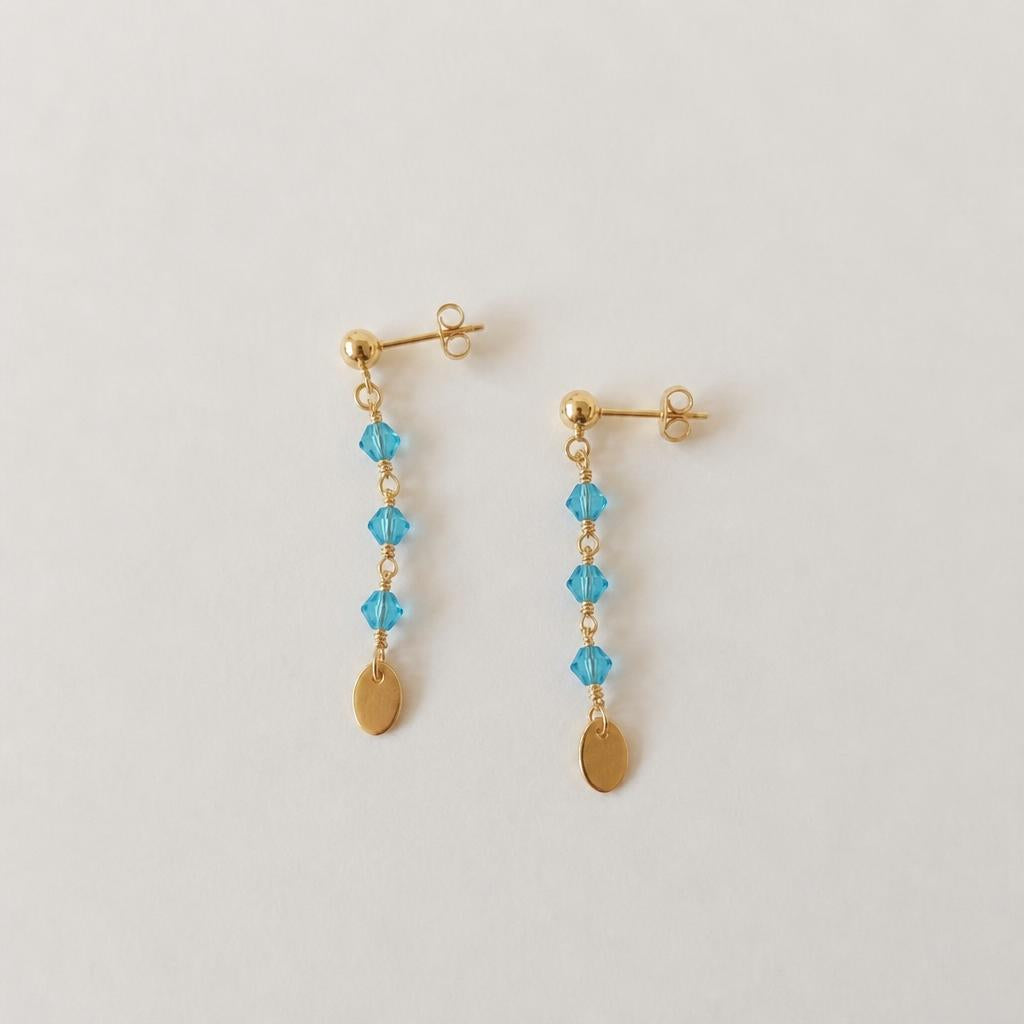 Maris Dangles Gold - Aqua