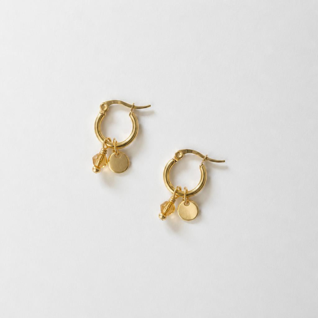 Minimal Hoop Dangles Gold