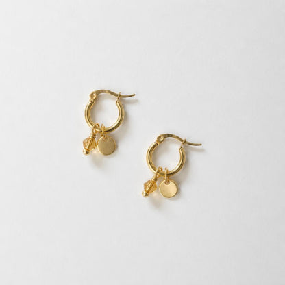 Minimal Hoop Dangles Gold