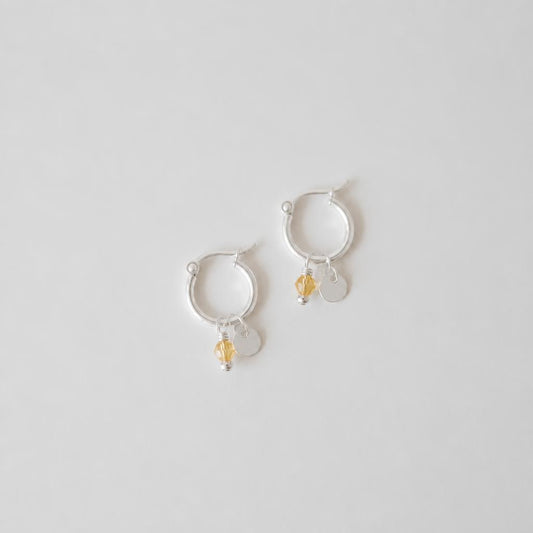 Minimal Hoop Dangles Silver