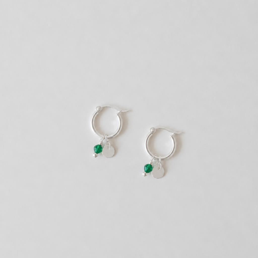 Minimal Hoop Dangles Silver