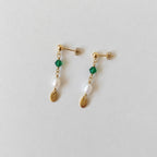 Minimal Pearl Dangles Gold - Turquoise