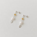 Minimal Pearl Dangles Silver - Sea Green
