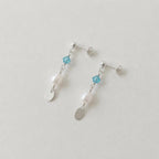 Minimal Pearl Dangles Silver - Sea Green