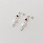 Minimal Pearl Dangles Silver - Sea Green