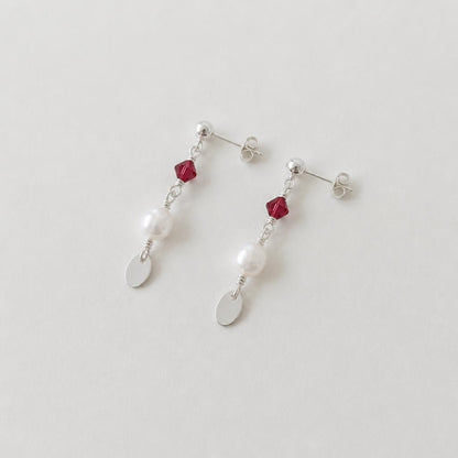 Minimal Pearl Dangles Silver