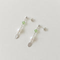 Minimal Pearl Dangles Silver - Sea Green