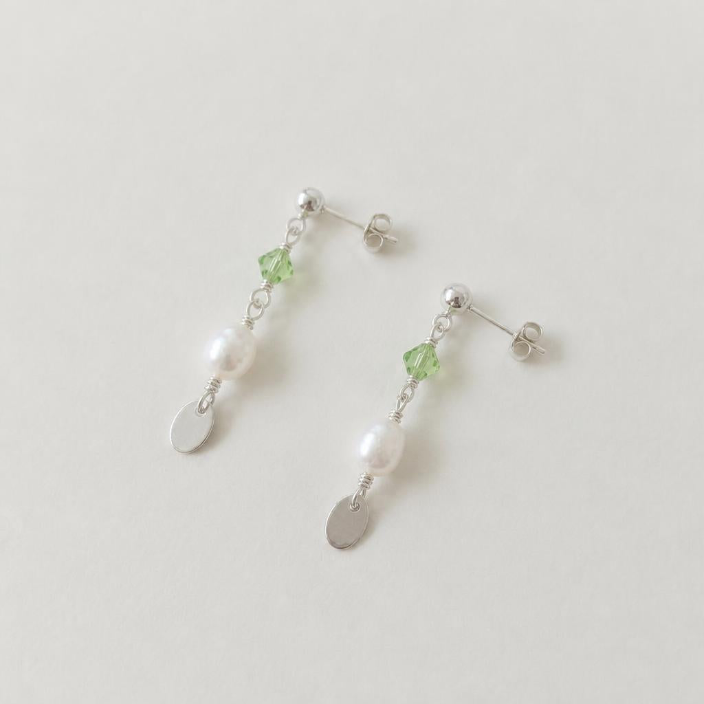 Minimal Pearl Dangles Silver