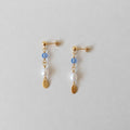 Minimal Pearl Dangles Gold - Sky