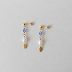 Minimal Pearl Dangles Gold - Turquoise