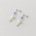 Minimal Pearl Dangles Silver - Sea Green