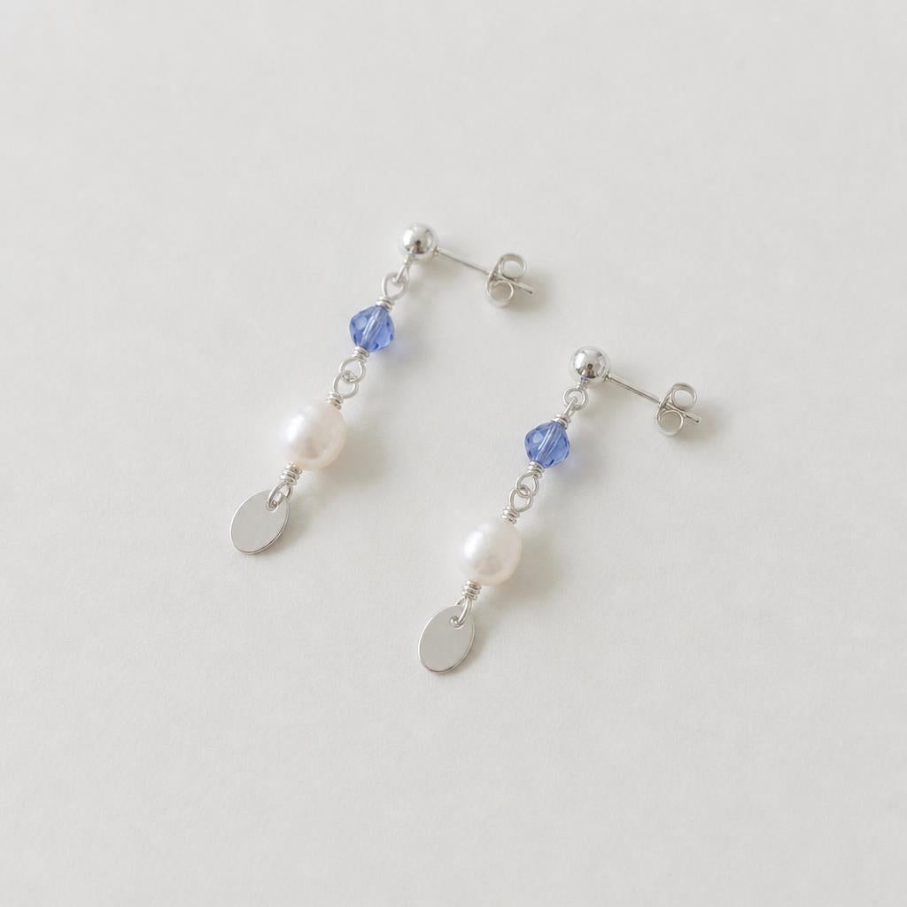Minimal Pearl Dangles Silver