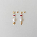 Minimal Pearl Dangles Gold - Turquoise