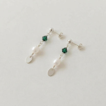 Minimal Pearl Dangles Silver