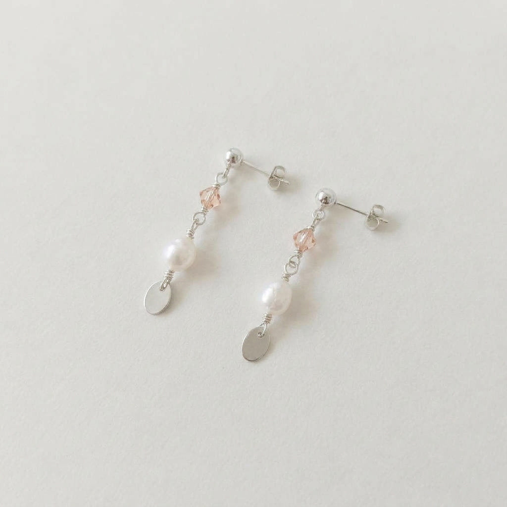 Minimal Pearl Dangles Silver