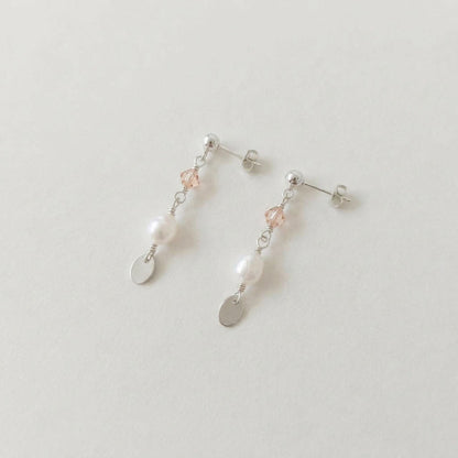 Minimal Pearl Dangles Silver
