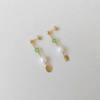 Minimal Pearl Dangles Gold - Turquoise